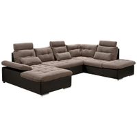 MID.YOU ROHOVÁ SEDAČKA, textil, kompozitné drevo, tmavohnedá, svetlohnedá