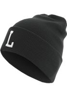 Knitted hat with letter cuff L