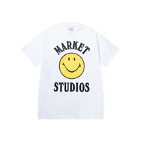 MARKET Smiley Mood Tee White - Pánske - Tričko MARKET - Biele - SS0603-WHITE - Veľkosť: 2XL