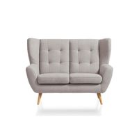 Niels Andersson DVOUMÍSTNÁ POHOVKA, dřevo, textil, kompozitní dřevo, béžová