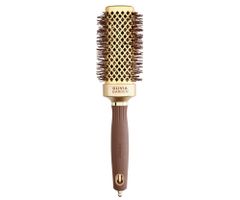 Štvorhranná fúkacia kefa na vlasy Olivia Garden Expert Blowout Straight Gold  a  Brown - 40 mm (ID2059) + darček zadarmo