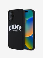 DKNY Liquid Silicone Arch Logo MagSafe Zadní Kryt pro iPhone 16 Plus Black Etui za telefon ljubičasta