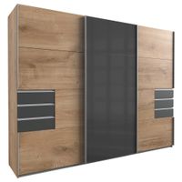 P & B SKRIŇA S POSUVNÝMI DVERAMI, grafitová, farba duba, 270/208/64 cm