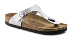 Birkenstock Gizeh Birko-Flor Silver Narrow Fit Dámske - Sandále Birkenstock - Sivá - 43853-2.5 - Size: 2.5