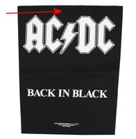 Naszywka duża AC/DC - Back In Black - RAZAMATAZ - USZKODZONE