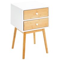 Xora NOČNÝ STOLÍK, borovica, prírodná farba, biela, 40/61,5/40 cm