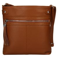 Női bőr crossbody kézitáska Italia Laura - konyak