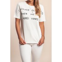 Baumwoll-T-Shirt Mit Aufdruck, Weiß