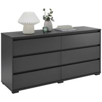 Carryhome ŠIROKÁ KOMODA, antracitová, 160/79/48 cm