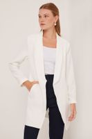 Bigdart Woman's White Long Blazer Jacket 0705