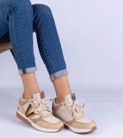 Gemre Brown women's sneakers with hidden wedge Ninella