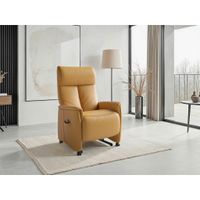 Sit & More RELAXAČNÉ KRESLO, koža, kari žltá