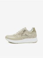 Beige leather sneakers with gold details NeroGiardini - Women's