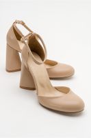 LuviShoes Oslo Women's Beige Skin Heeled Shoes