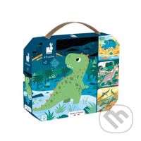 Puzzle v kufríku 4v1 Dinosaury 6-9-12-16 ks - puzzle z kategorie Maxi dílky