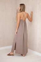 Włoski Long dress with straps fango