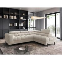P & B ROHOVÁ SEDAČKA, textil, krémová