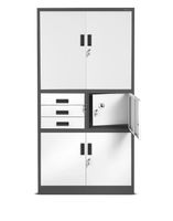 Kovová skříň Filip II s trezorem: antracitovo-bílá (1025)