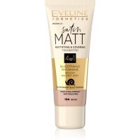 Eveline Cosmetics Satin Matt matirajoči tekoči puder s polžjim ekstraktom odtenek 104 Beige 30 ml