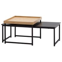 MID.YOU SADA ZASÚVACÍCH STOLÍKOV, čierna, farba duba