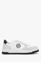 Estro: Biało-szare sneakersy damskie ze skóry naturalnej i weluru