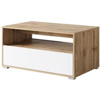 P & B KONFERENČNÝ STOLÍK, biela, dub wotan, kompozitné drevo, 90/55/45 cm