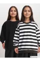 LC Waikiki Lcw Crew Neck Long Sleeve Girl's Sweatshirt 2-Pack