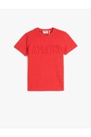 Koton Short Sleeve Crew Neck Embossed Printed T-Shirt