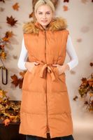 Z6744 DEWBERRY WOMEN'S VEST-DARK TAN