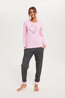 Antilia women's pyjamas, long sleeves, long legs - pink/print