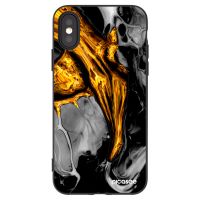 Silikónový čierny obal pre Apple iPhone X/XS - Black Gold