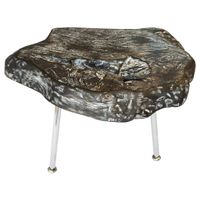 Landscape PRÍRUČNÝ STOLÍK, tíkové drevo, čierna, hliníková