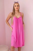 Kesi Włoski Viscose dress with straps pink
