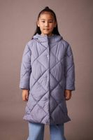 DEFACTO Girl&#39;s Water Repellent Hooded Quilted Long Coat