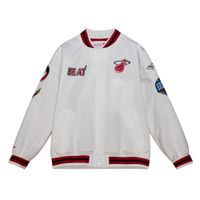 Mitchell & Ness NBA Miami Heat Hometown Lw Satin Jacket - Pánske - Bunda Mitchell & Ness - Biele - OJBF4986-MHEYYPPPWHIT - Veľkosť: 2XL