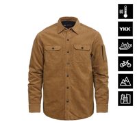 HORSEFEATHERS Vodoodpudivá zateplená košeľa Dough - camel corduroy BROWN velikost M
