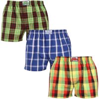 3PACK pánské trenky Styx klasická guma vícebarevné (3A110406) M