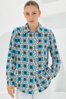 Bigdart 3721 Graphic Patterned Shirt - B.Blue