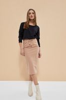 Marisse Spódnica z dresowej dzianiny Z-SC-3617 TOFFEE
