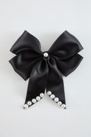 Trendyol Black Girl Pearl Detailed Ribbon School Buckle