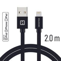 Datový kabel Swissten Textile USB /  Lightning MFi 2,0m,  black