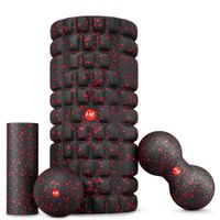 Massagebälle set + Faszienrolle set HS-AS033R- rot