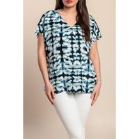 Plus Size Bluse Mit Kurzen Ärmeln, Mint