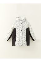 LC Waikiki Hooded Patterned Girl's Coat