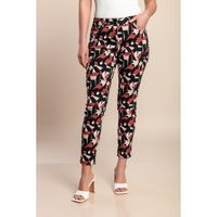Plus Size Baumwollhose Mit Print, Burgund