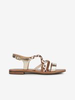 Women's leather sandals in gold color Geox Sozy