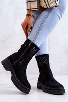 Boto Bőr csizma Workers Nicole Black 2711