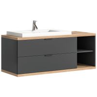 MID.YOU SKRINKA S UMÝVADLOM, antracitová, antracitová, farba duba, 130/50/48 cm