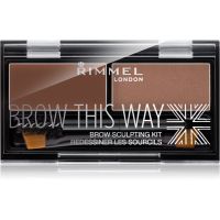 Rimmel Brow This Way paleta za ličenje obrvi odtenek 002 Medium Brown 1,3 g