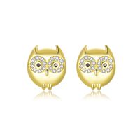Olivie Strieborné náušnice SOVA GOLD 9182